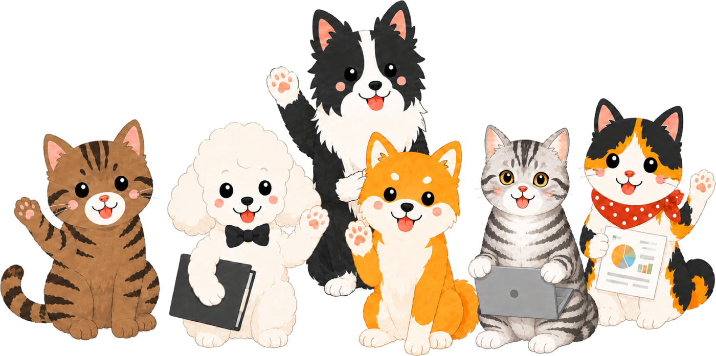 AI社員とAIバイトのキャラクターたち